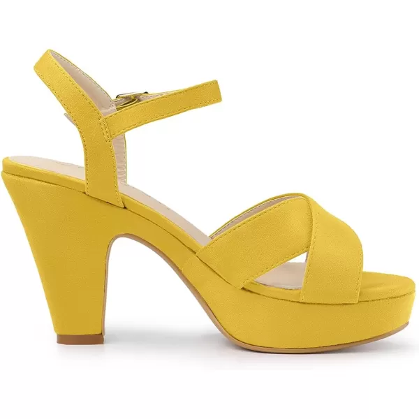 Allegra K Women's Platform Chunky Heels Slingback Sandals