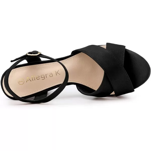 Allegra K Women's Platform Chunky Heels Slingback Sandals