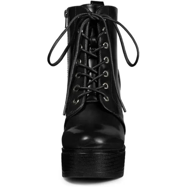 Allegra K Women's Platform Chunky High Heel Lace Up Combat Boots