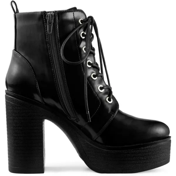 Allegra K Women's Platform Chunky High Heel Lace Up Combat Boots