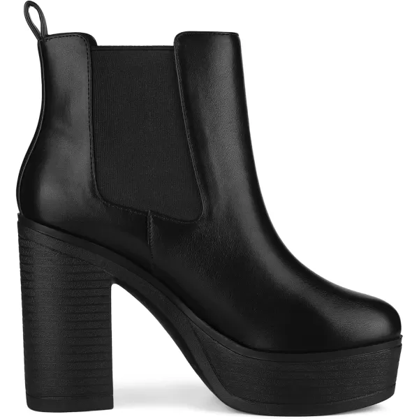 Allegra K Women's Platform Chunky High Heels Chelsea Ankle Boots