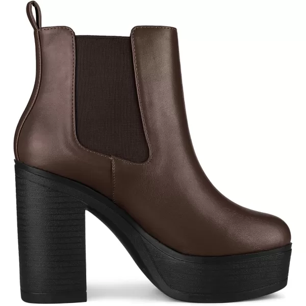 Allegra K Women's Platform Chunky High Heels Chelsea Ankle Boots