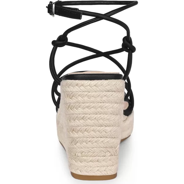 Allegra K Women's Platform Espadrille Wedge Heel Slingback Strappy Sandals