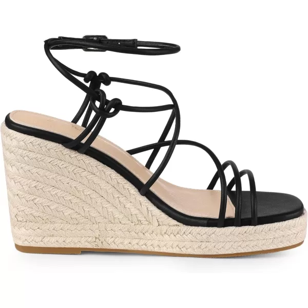 Allegra K Women's Platform Espadrille Wedge Heel Slingback Strappy Sandals