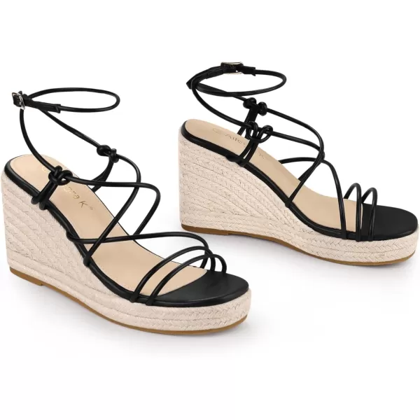 Allegra K Women's Platform Espadrille Wedge Heel Slingback Strappy Sandals