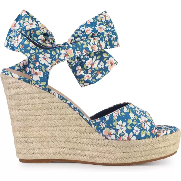 Allegra K Women's Platform Floral Printed Slingback Espadrille Wedge Sandals