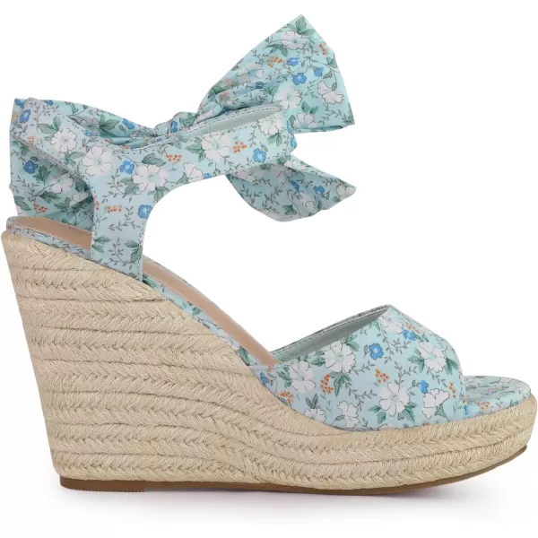 Allegra K Women's Platform Floral Printed Slingback Espadrille Wedge Sandals