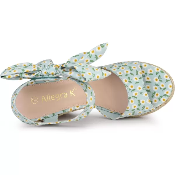 Allegra K Women's Platform Floral Printed Slingback Espadrille Wedge Sandals