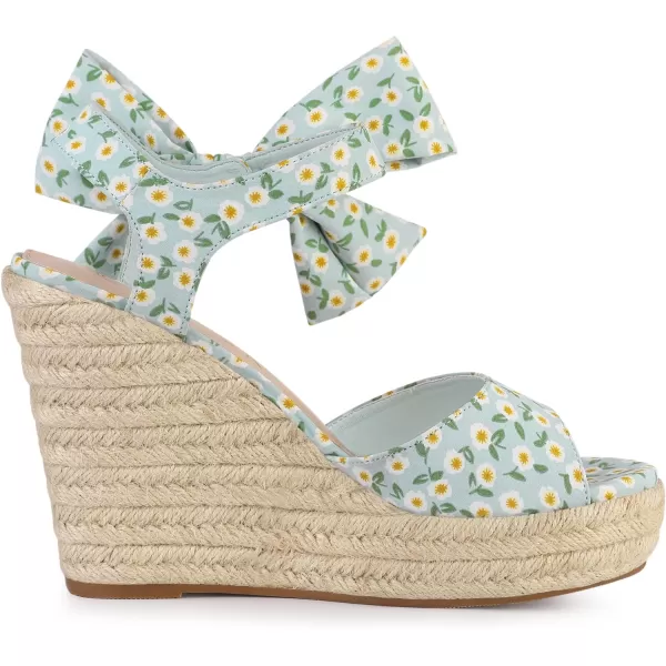 Allegra K Women's Platform Floral Printed Slingback Espadrille Wedge Sandals