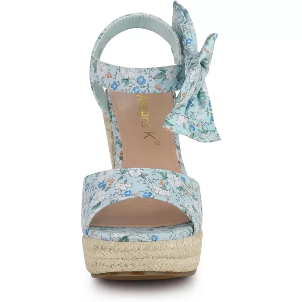 Allegra K Women's Platform Floral Printed Slingback Espadrille Wedge Sandals