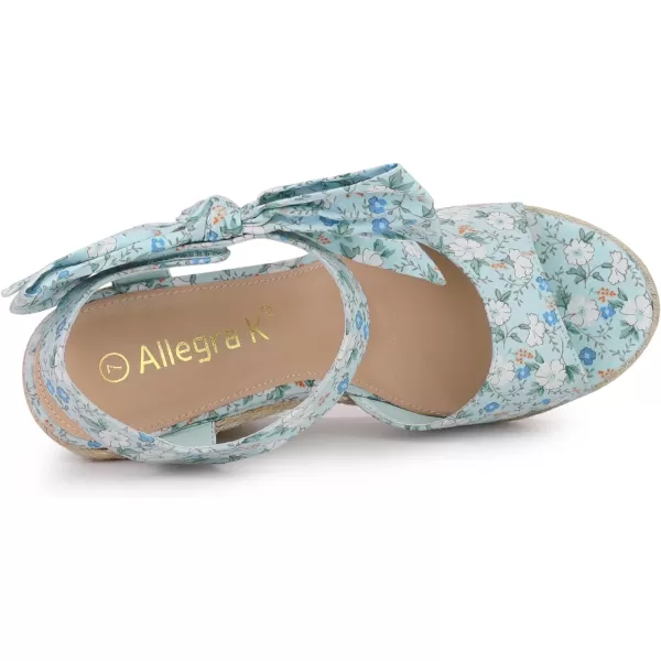 Allegra K Women's Platform Floral Printed Slingback Espadrille Wedge Sandals