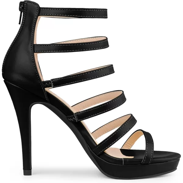 Allegra K Women's Platform Gladiator Strappy Indianapolis Stiletto Heel Sandals
