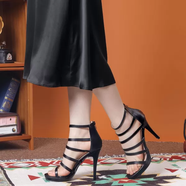 Allegra K Women's Platform Gladiator Strappy Indianapolis Stiletto Heel Sandals
