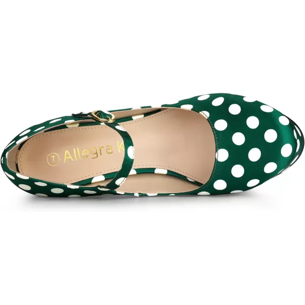 Allegra K Women's Platform Mary Jane Polka Dots Round Toe Stiletto High Heel Pumps