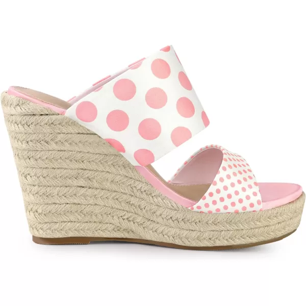 Allegra K Women's Platform Polka Dots Heel Espadrille Wedge Sandals