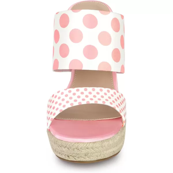 Allegra K Women's Platform Polka Dots Heel Espadrille Wedge Sandals