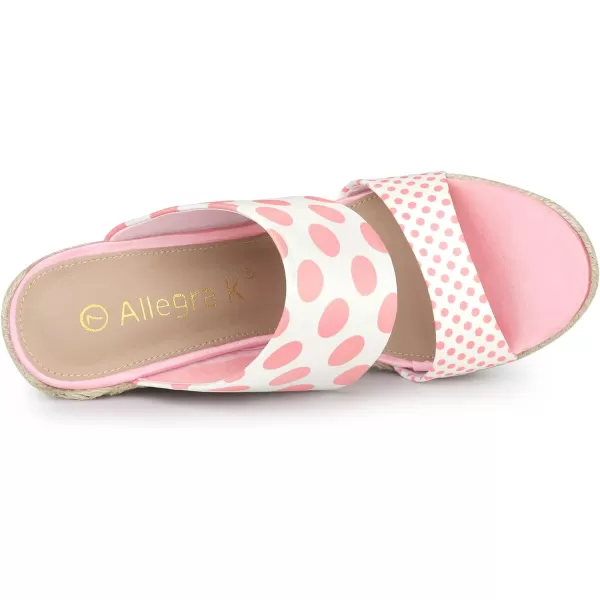 Allegra K Women's Platform Polka Dots Heel Espadrille Wedge Sandals