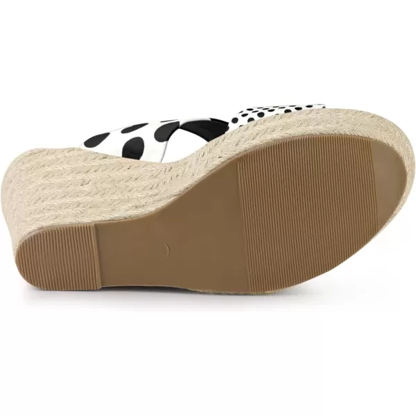 Allegra K Women's Platform Polka Dots Heel Espadrille Wedge Sandals