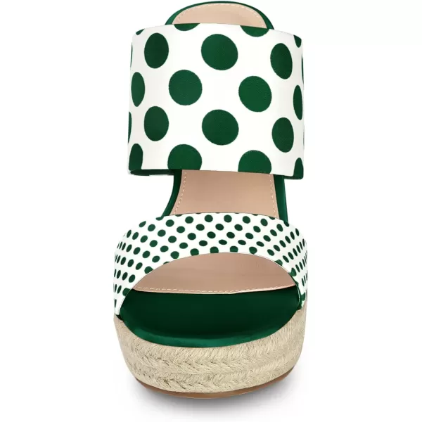 Allegra K Women's Platform Polka Dots Heel Espadrille Wedge Sandals