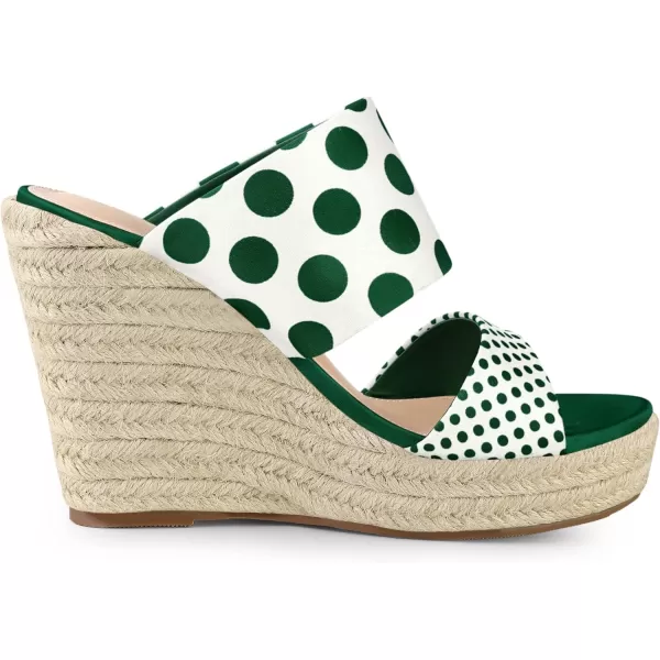 Allegra K Women's Platform Polka Dots Heel Espadrille Wedge Sandals