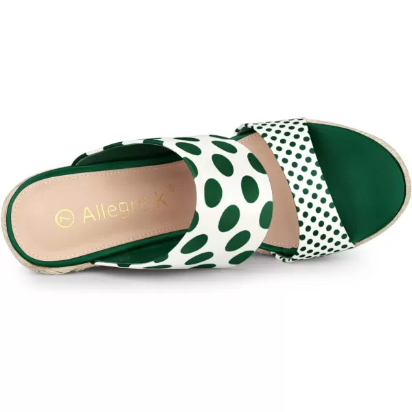 Allegra K Women's Platform Polka Dots Heel Espadrille Wedge Sandals