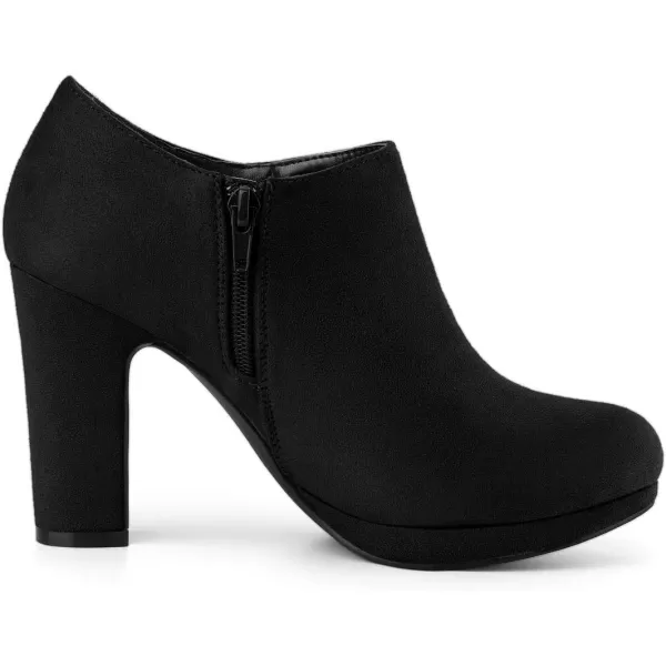 Allegra K Women's Platform Round Toe Chunky Heel Ankle Booties