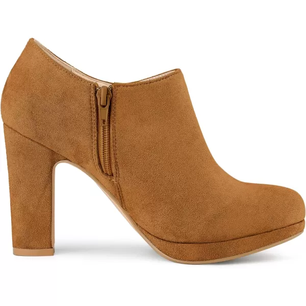 Allegra K Women's Platform Round Toe Chunky Heel Ankle Booties