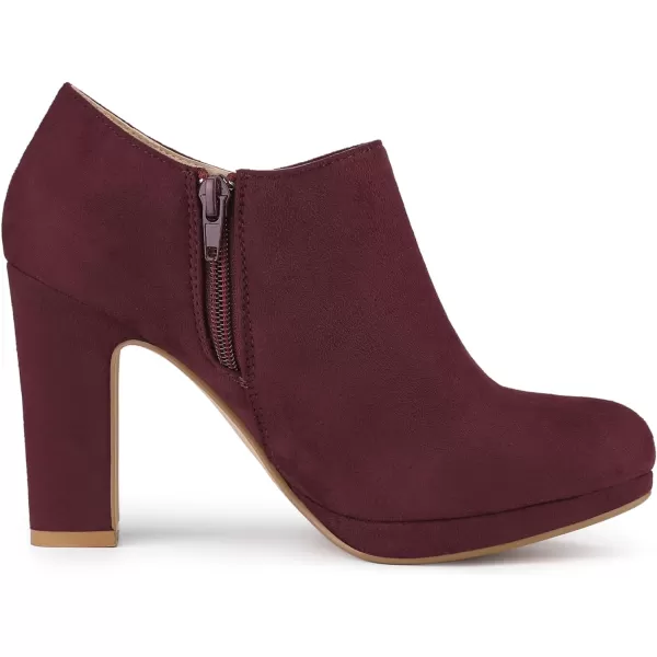 Allegra K Women's Platform Round Toe Chunky Heel Ankle Booties