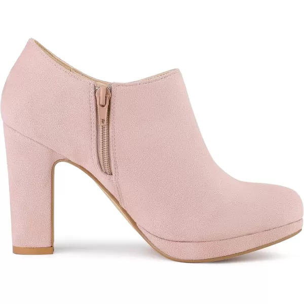 Allegra K Women's Platform Round Toe Chunky Heel Ankle Booties