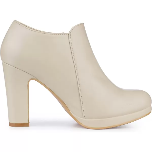 Allegra K Women's Platform Round Toe Chunky Heels Ankle Booties