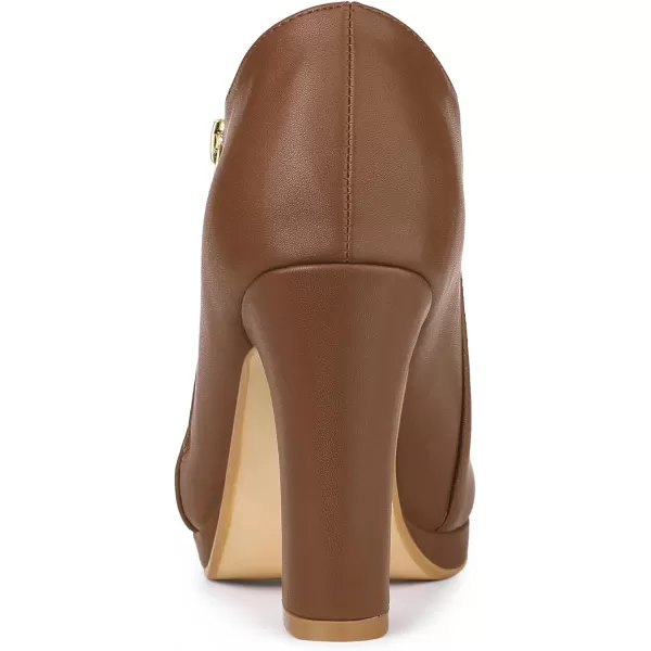 Allegra K Women's Platform Round Toe Chunky Heels Ankle Booties