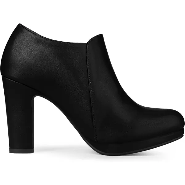 Allegra K Women's Platform Round Toe Chunky Heels Ankle Booties