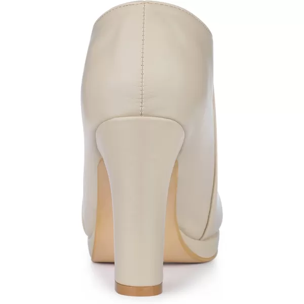 Allegra K Women's Platform Round Toe Chunky Heels Ankle Booties
