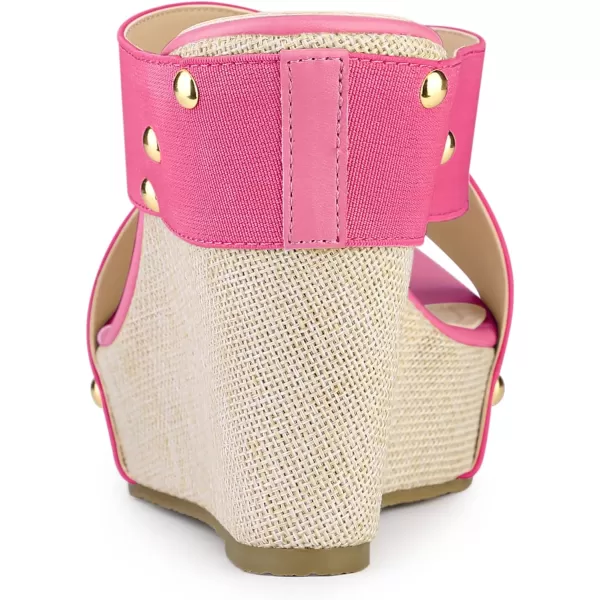 Allegra K Women's Platform Slide Wedge Sandals