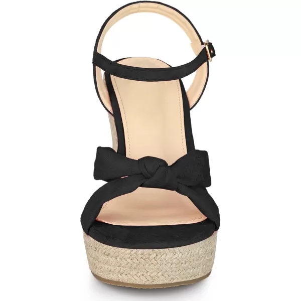 Allegra K Women's Platform Slingback Espadrille Wedge Heel Sandals