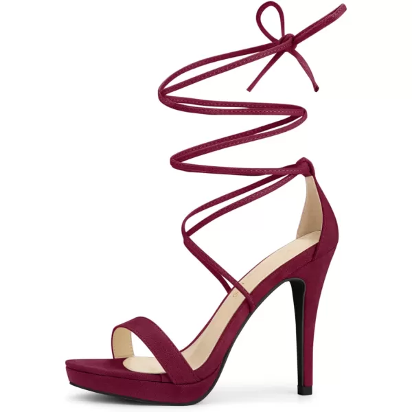Allegra K Women's Platform Stiletto Heels Lace Up Sandals