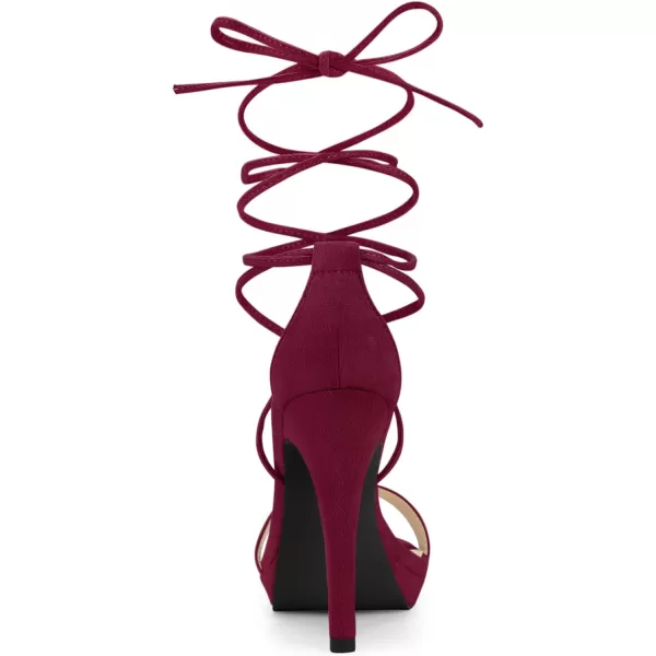 Allegra K Women's Platform Stiletto Heels Lace Up Sandals