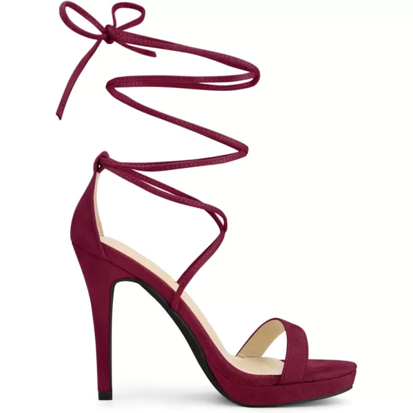 Allegra K Women's Platform Stiletto Heels Lace Up Sandals