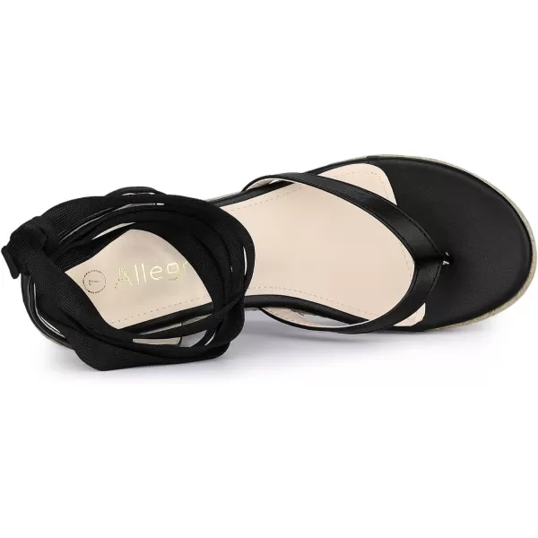 Allegra K Women's Platform Strappy Slingback Flip Flops Wedge Sandals