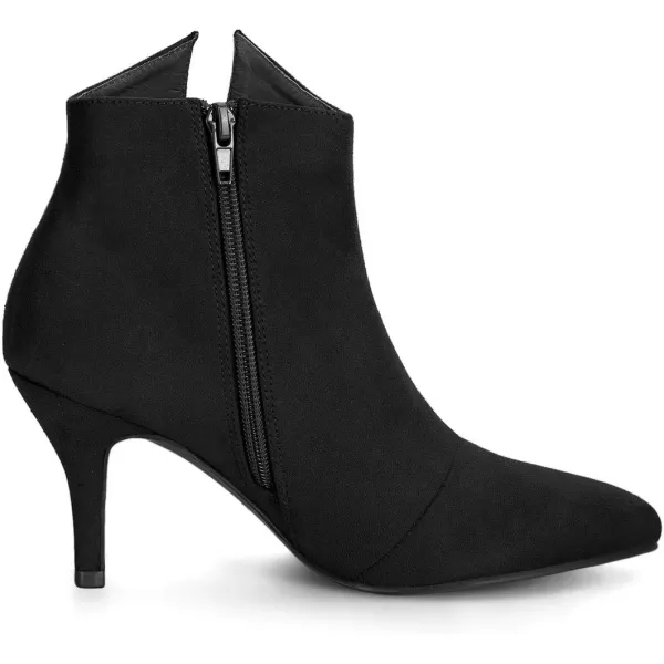 Allegra K Women's Point Toe Bow Stiletto Heel Ankle Boots