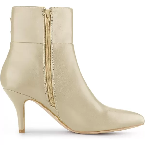 Allegra K Women's Pointed Toe Buckle Stiletto Heels Ankle Boots
