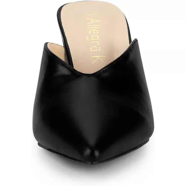 Allegra K Women's Pointed Toe Chunky Heels Slides Mules