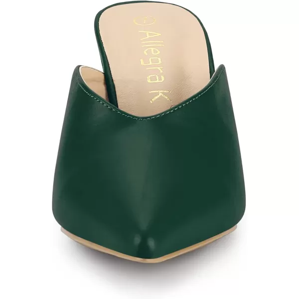 Allegra K Women's Pointed Toe Chunky Heels Slides Mules