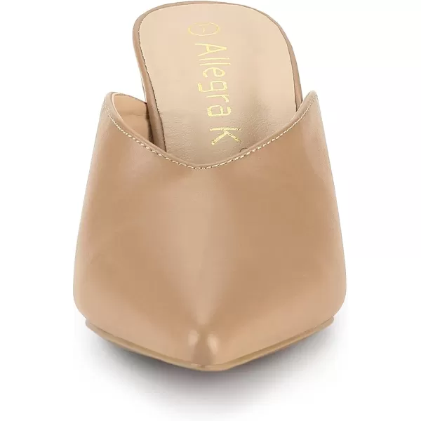 Allegra K Women's Pointed Toe Chunky Heels Slides Mules