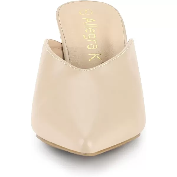 Allegra K Women's Pointed Toe Chunky Heels Slides Mules