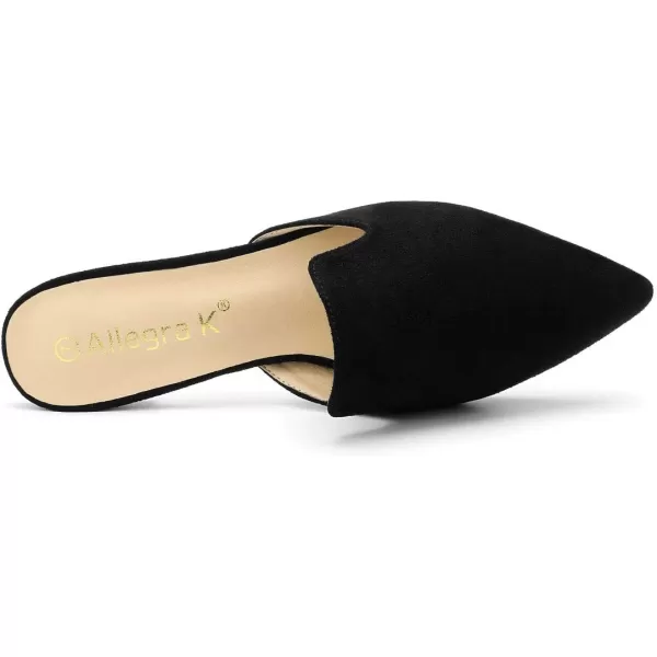 Allegra K Women's Pointed Toe Flat Slides Mules