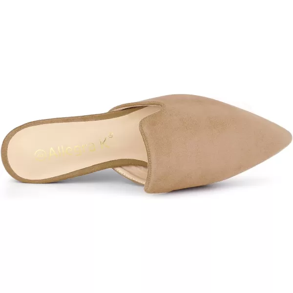 Allegra K Women's Pointed Toe Flat Slides Mules