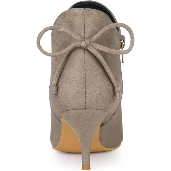 Allegra K Women's Pointed Toe Kitten Heel Ankle Booties