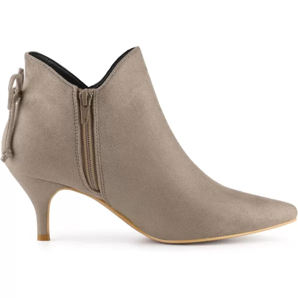 Allegra K Women's Pointed Toe Kitten Heel Ankle Booties