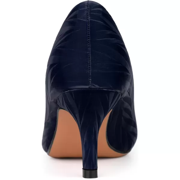 Allegra K Women's Pointed Toe Leaves Print Slip on Kitten Heel Pumps
